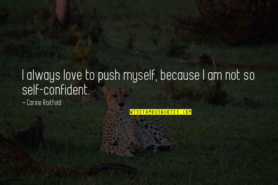Pure Irish Quotes By Carine Roitfeld: I always love to push myself, because I