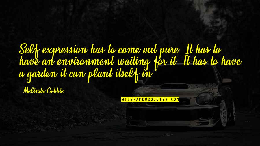 Pure Self Quotes By Melinda Gebbie: Self-expression has to come out pure. It has Pure Self Quotes By Melinda Gebbie: Self-expression has to come out pure. It has
