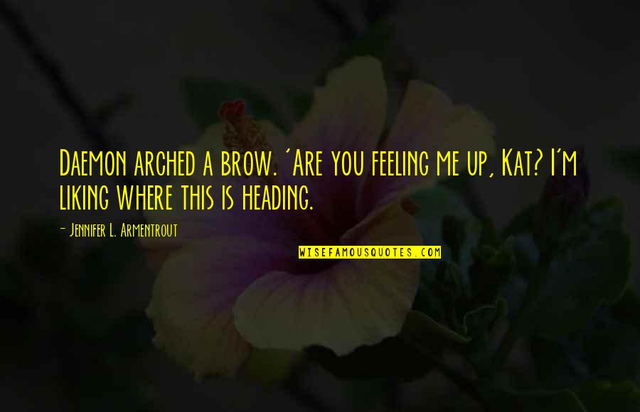 Pure Vessel Quotes By Jennifer L. Armentrout: Daemon arched a brow. 'Are you feeling me