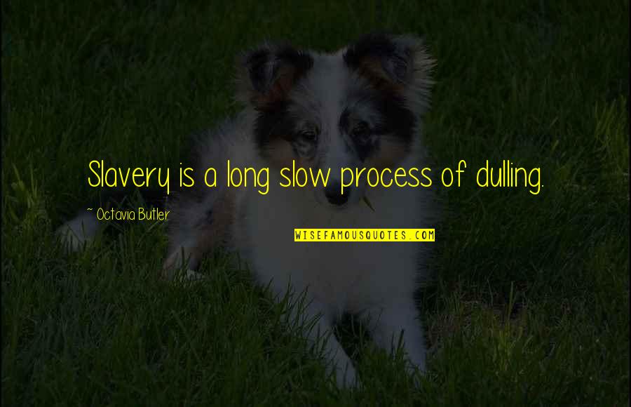 Purehappiness Quotes By Octavia Butler: Slavery is a long slow process of dulling.