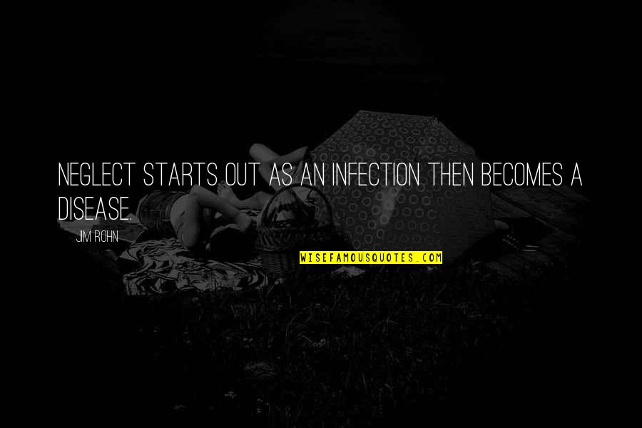 Purge Announcement Quote Quotes By Jim Rohn: Neglect starts out as an infection then becomes