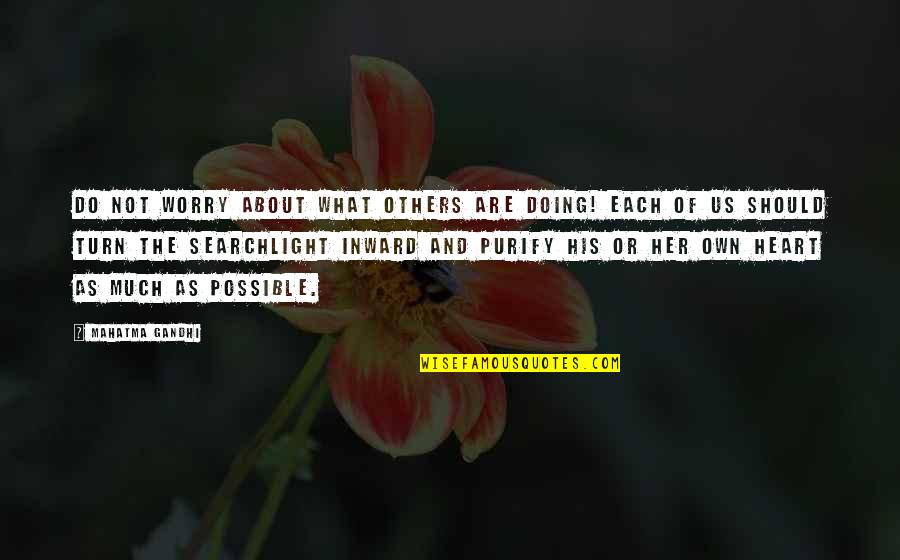 Purify Quotes By Mahatma Gandhi: Do not worry about what others are doing!