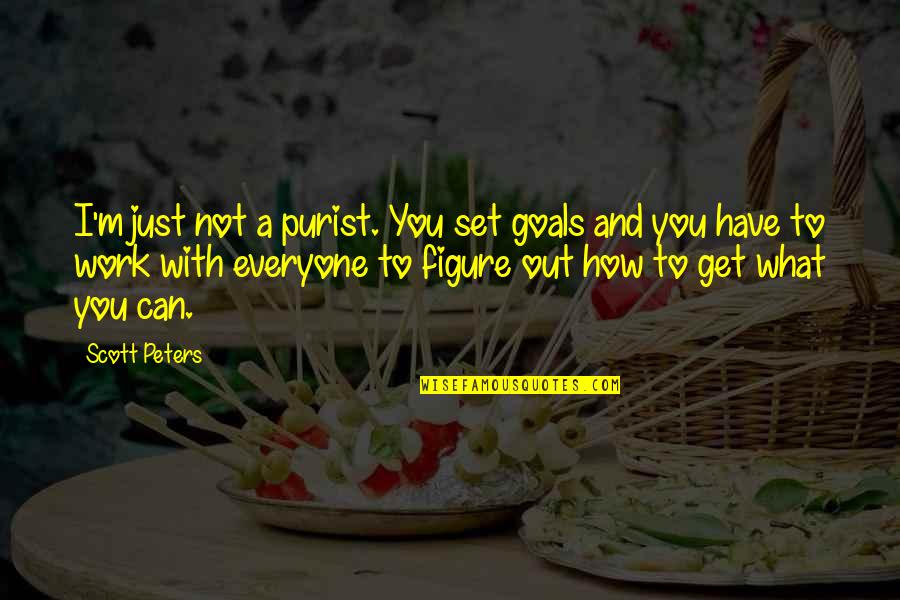 Purist Quotes By Scott Peters: I'm just not a purist. You set goals