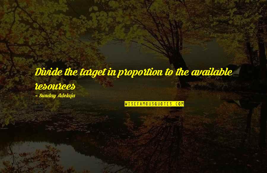 Purkinje Effect Quotes By Sunday Adelaja: Divide the target in proportion to the available Purkinje Effect Quotes By Sunday Adelaja: Divide the target in proportion to the available