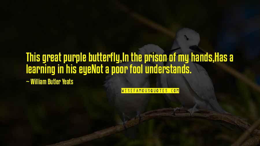 Purple Quotes By William Butler Yeats: This great purple butterfly,In the prison of my