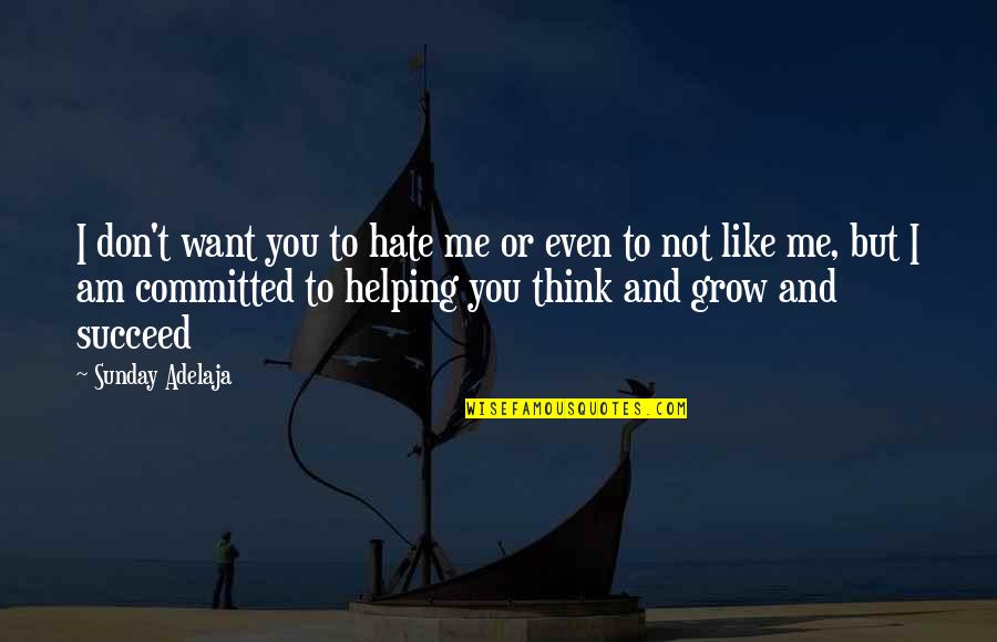 Purpose And Commitment Quotes By Sunday Adelaja: I don't want you to hate me or