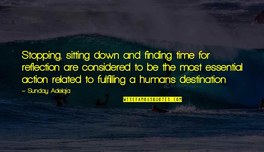 Purpose And Destiny Quotes By Sunday Adelaja: Stopping, sitting down and finding time for reflection