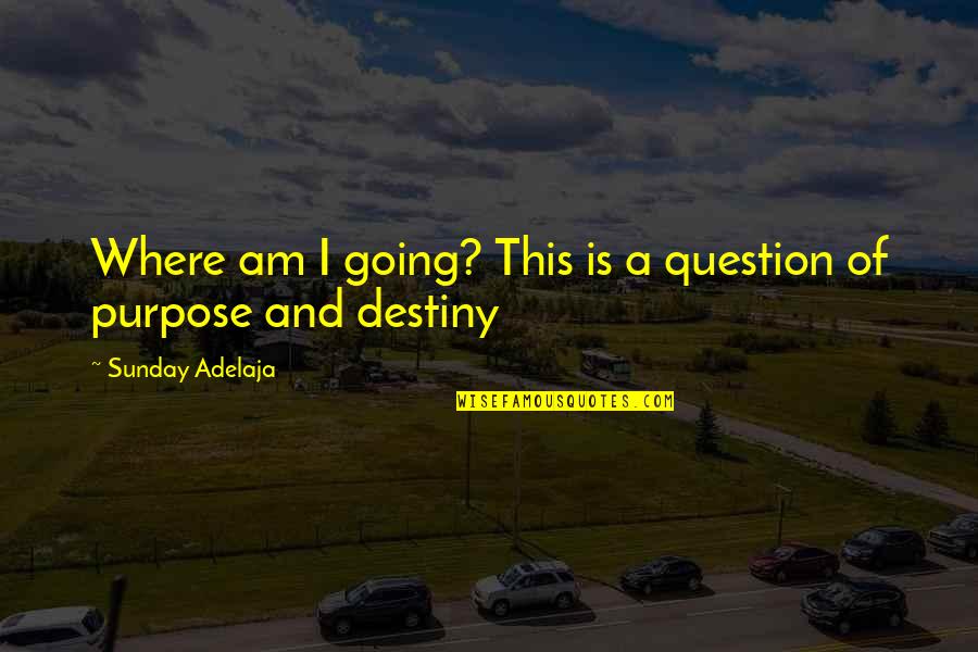 Purpose And Destiny Quotes By Sunday Adelaja: Where am I going? This is a question