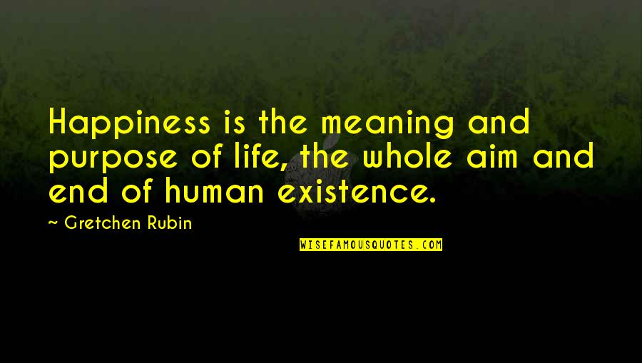 Purpose And Happiness Quotes By Gretchen Rubin: Happiness is the meaning and purpose of life,