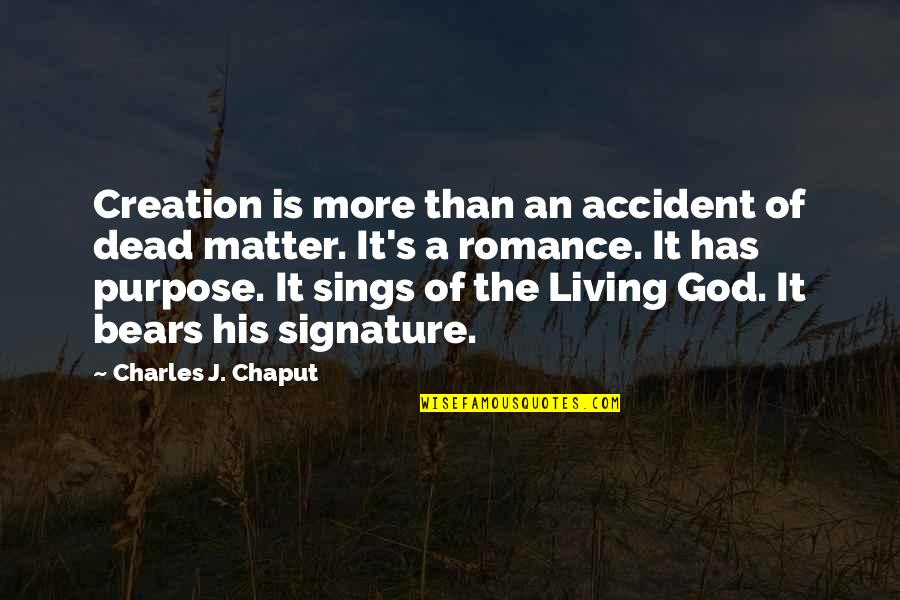 Purpose Faith Quotes By Charles J. Chaput: Creation is more than an accident of dead Purpose Faith Quotes By Charles J. Chaput: Creation is more than an accident of dead
