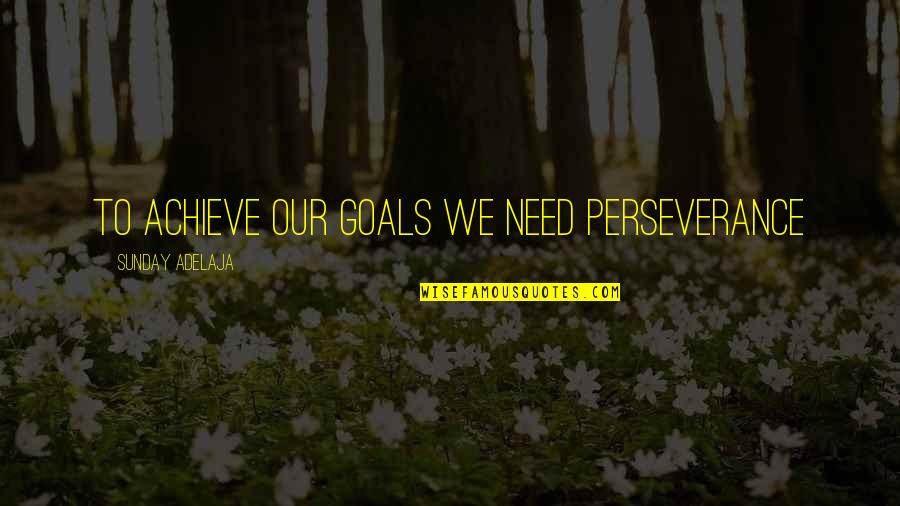 Purpose Goals Quotes By Sunday Adelaja: To achieve our goals we need perseverance