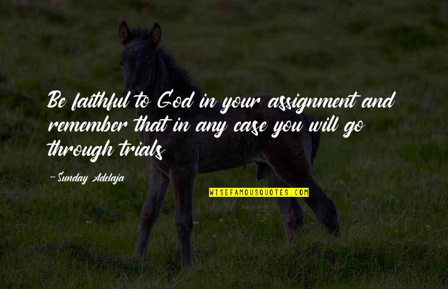 Purpose Goals Quotes By Sunday Adelaja: Be faithful to God in your assignment and