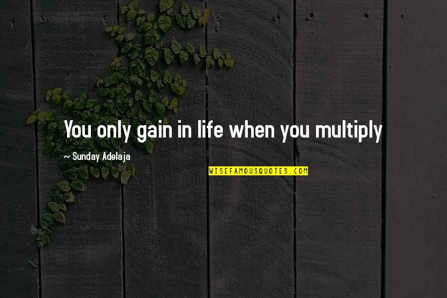 Purpose In Work Quotes By Sunday Adelaja: You only gain in life when you multiply