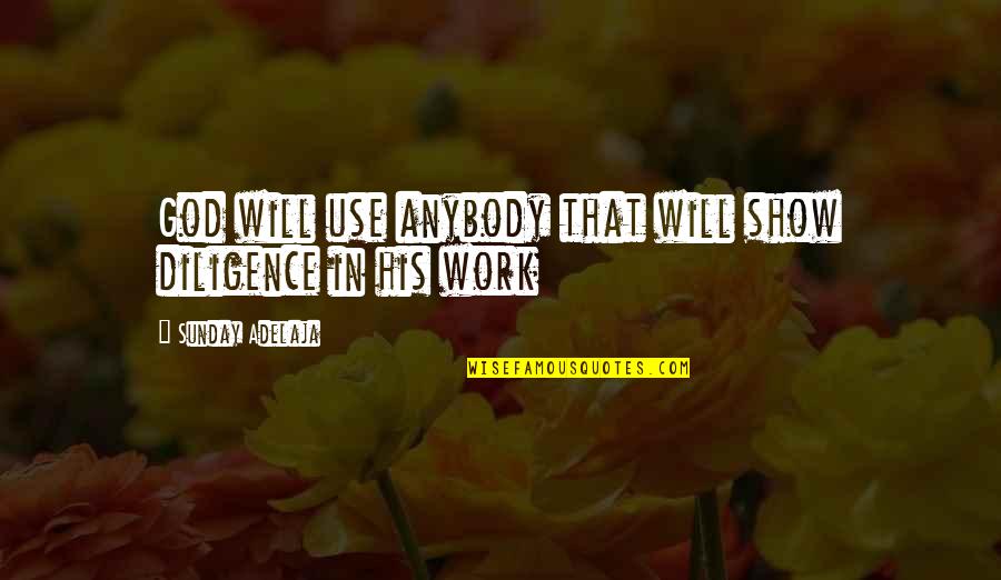 Purpose In Work Quotes By Sunday Adelaja: God will use anybody that will show diligence