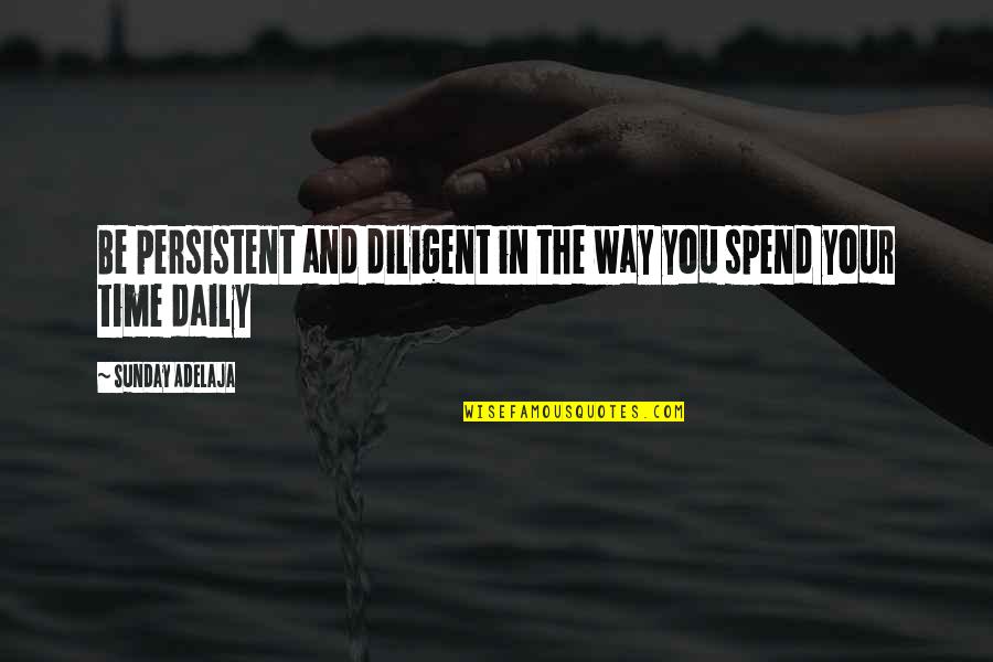 Purpose In Work Quotes By Sunday Adelaja: Be persistent and diligent in the way you