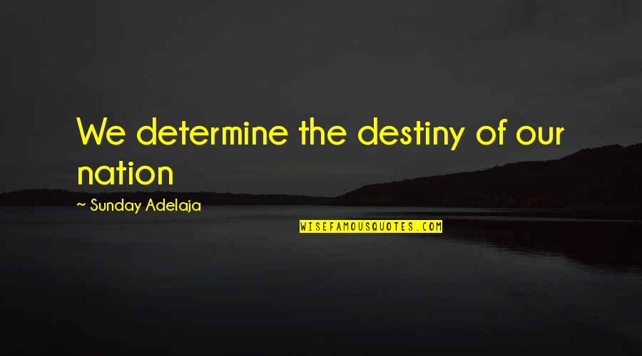 Purpose Is The Only Choice Quotes By Sunday Adelaja: We determine the destiny of our nation