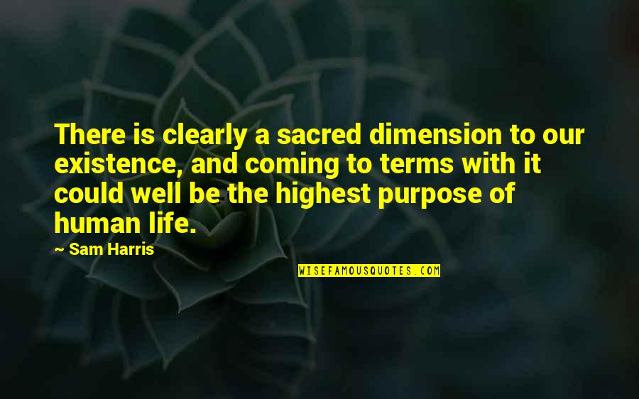 Purpose Of Human Life Quotes By Sam Harris: There is clearly a sacred dimension to our