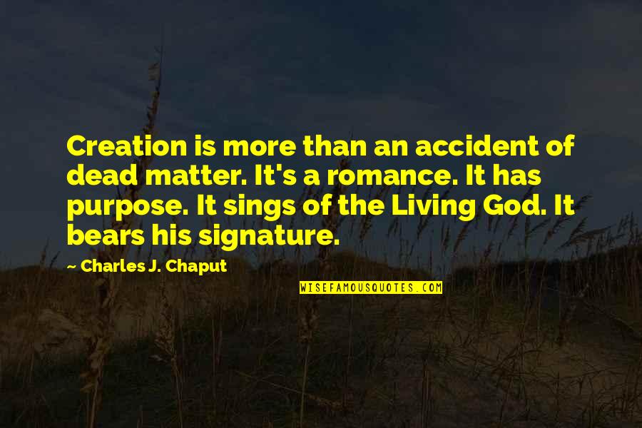 Purpose Of Living Quotes By Charles J. Chaput: Creation is more than an accident of dead