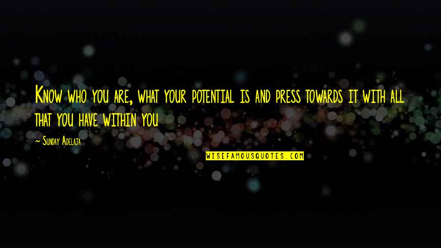 Purpose Quotes By Sunday Adelaja: Know who you are, what your potential is