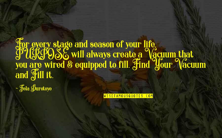 Purpose Vacuum Quotes By Fela Durotoye: For every stage and season of your life,