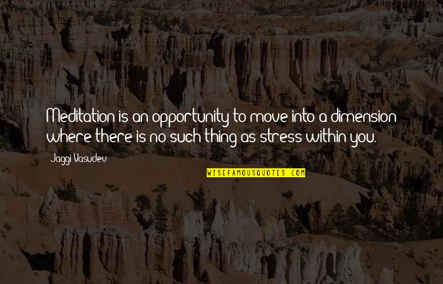 Purposefulness Quotes By Jaggi Vasudev: Meditation is an opportunity to move into a