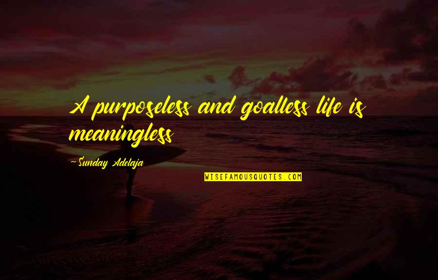 Purposeless Quotes By Sunday Adelaja: A purposeless and goalless life is meaningless