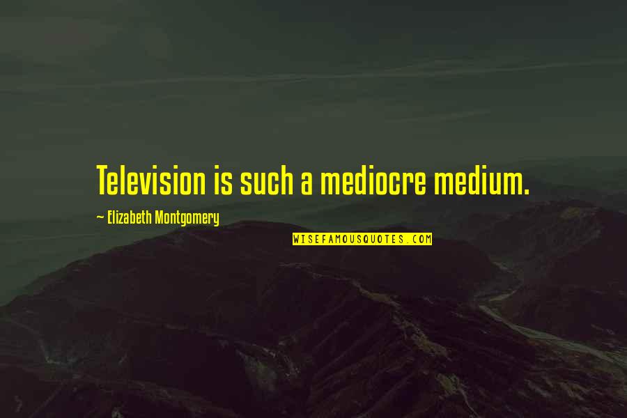 Purposelessness Quotes By Elizabeth Montgomery: Television is such a mediocre medium.