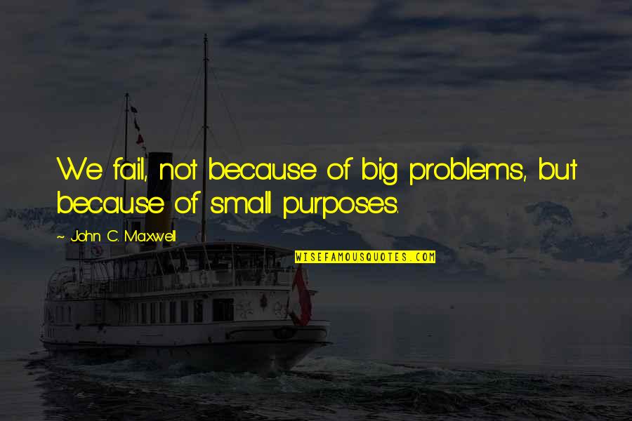Purposes Quotes By John C. Maxwell: We fail, not because of big problems, but