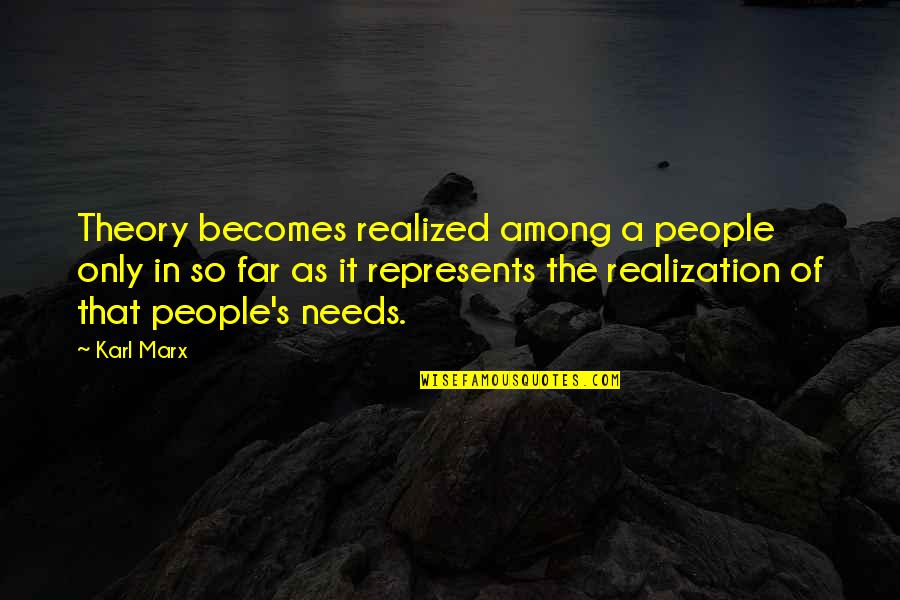 Purpurfargade Ansiktet Quotes By Karl Marx: Theory becomes realized among a people only in