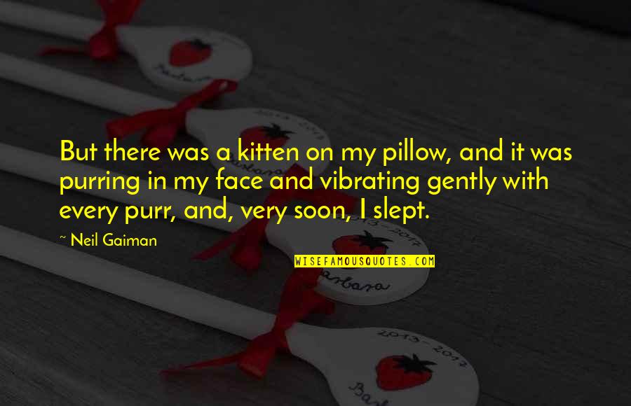 Purr Quotes By Neil Gaiman: But there was a kitten on my pillow,