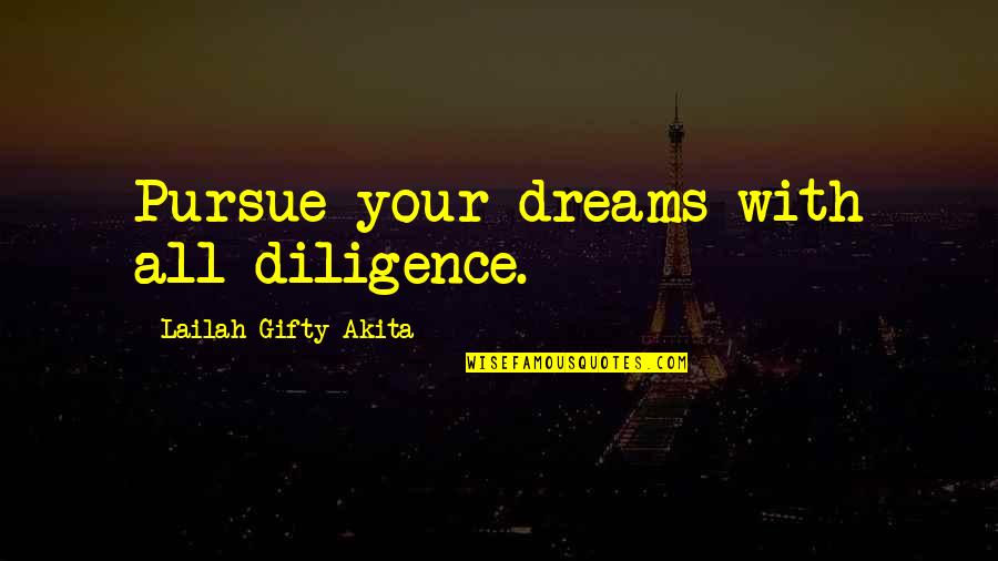 Pursue Your Dreams Quotes By Lailah Gifty Akita: Pursue your dreams with all diligence.