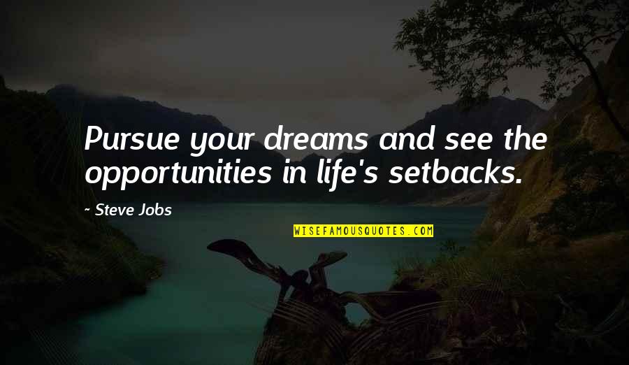 Pursue Your Dreams Quotes By Steve Jobs: Pursue your dreams and see the opportunities in