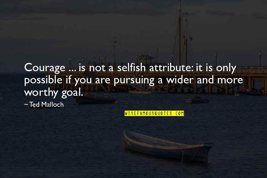 Pursuing Goal Quotes By Ted Malloch: Courage ... is not a selfish attribute: it