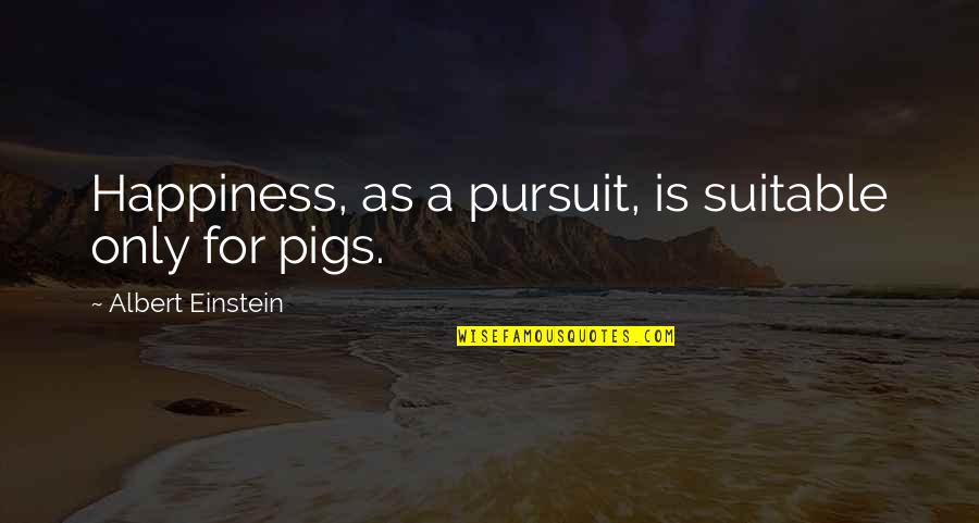 Pursuit Happiness Quotes By Albert Einstein: Happiness, as a pursuit, is suitable only for