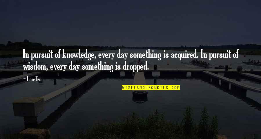 Pursuit Of Knowledge Quotes By Lao-Tzu: In pursuit of knowledge, every day something is