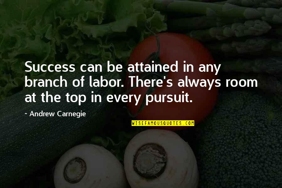 Pursuit Quotes By Andrew Carnegie: Success can be attained in any branch of