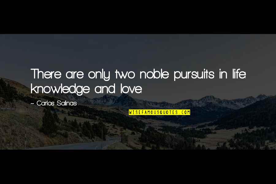 Pursuits Quotes By Carlos Salinas: There are only two noble pursuits in life: