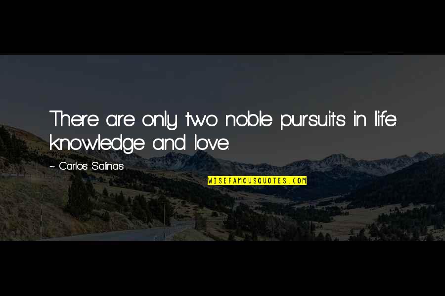 Pursuits Quotes By Carlos Salinas: There are only two noble pursuits in life: Pursuits Quotes By Carlos Salinas: There are only two noble pursuits in life:
