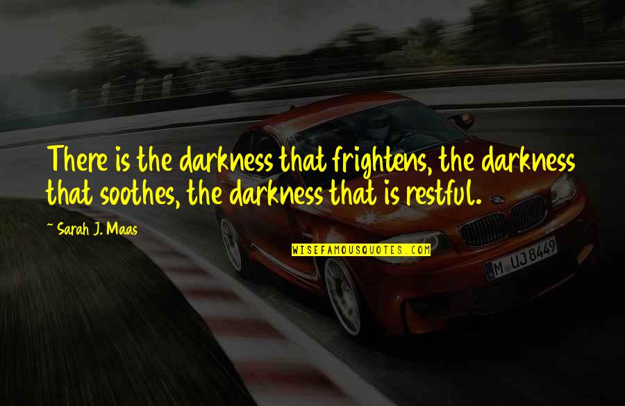 Purushan Malayalam Quotes By Sarah J. Maas: There is the darkness that frightens, the darkness
