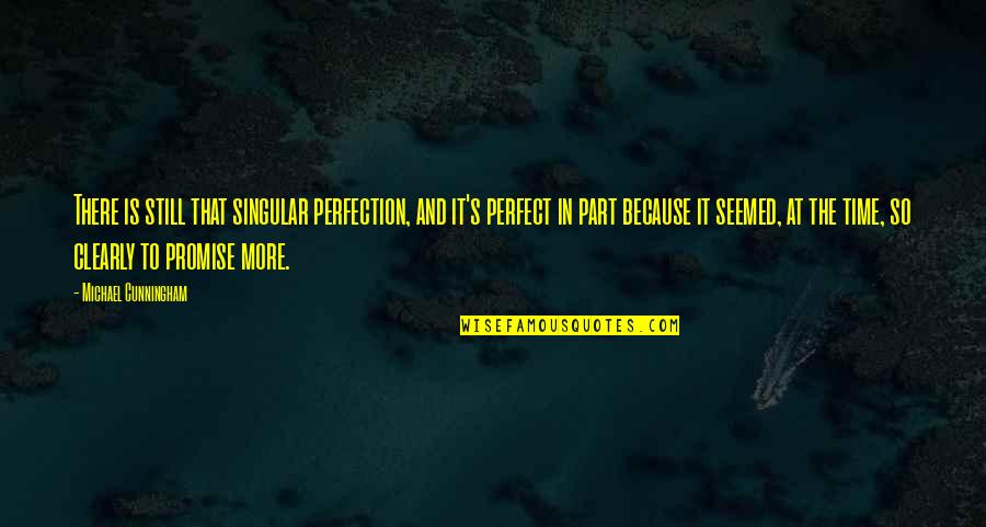 Purushothaman Physics Quotes By Michael Cunningham: There is still that singular perfection, and it's Purushothaman Physics Quotes By Michael Cunningham: There is still that singular perfection, and it's