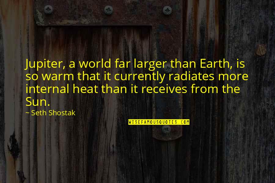 Purveyed Quotes By Seth Shostak: Jupiter, a world far larger than Earth, is
