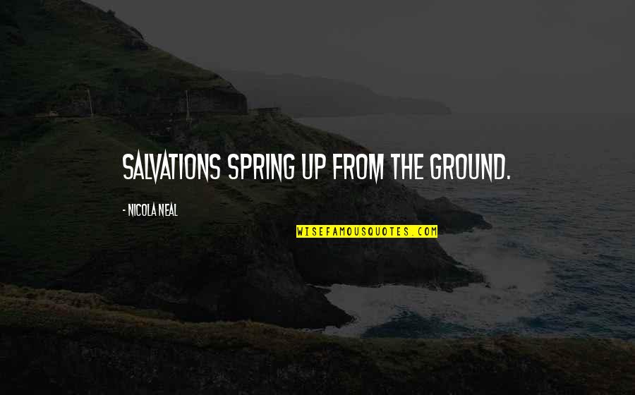 Push Pull Strive Quotes By Nicola Neal: Salvations spring up from the ground.