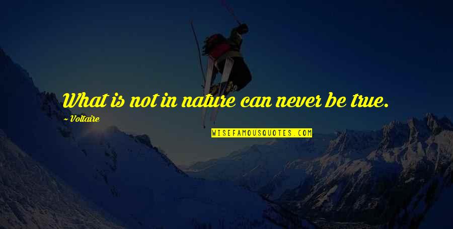 Push Yourself Past Your Limits Quotes By Voltaire: What is not in nature can never be