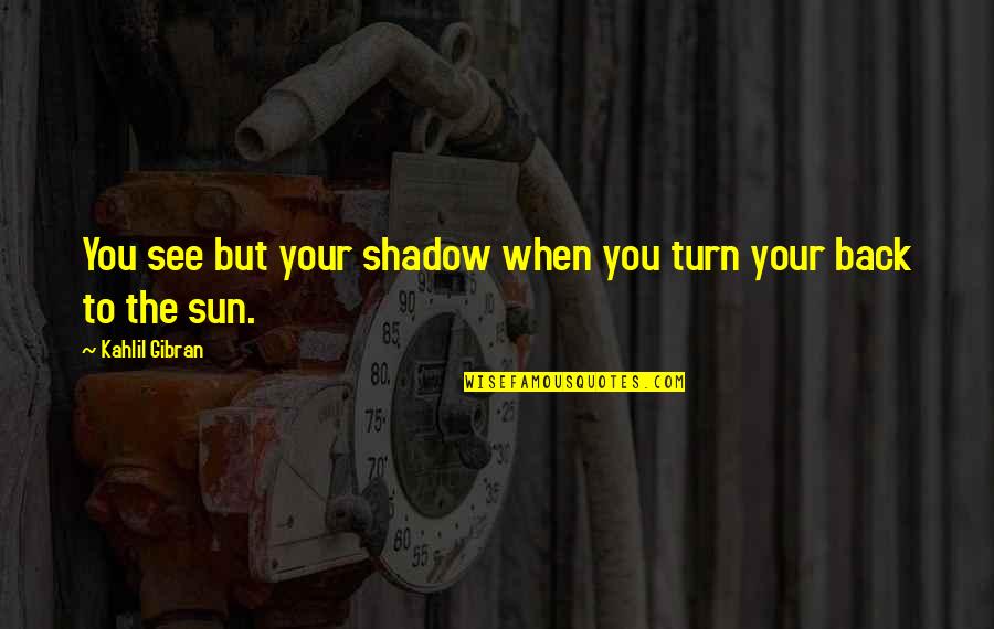 Pusheth Quotes By Kahlil Gibran: You see but your shadow when you turn