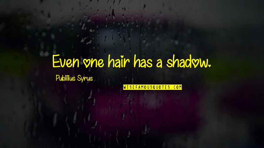 Pushing Through Relationship Quotes By Publilius Syrus: Even one hair has a shadow.