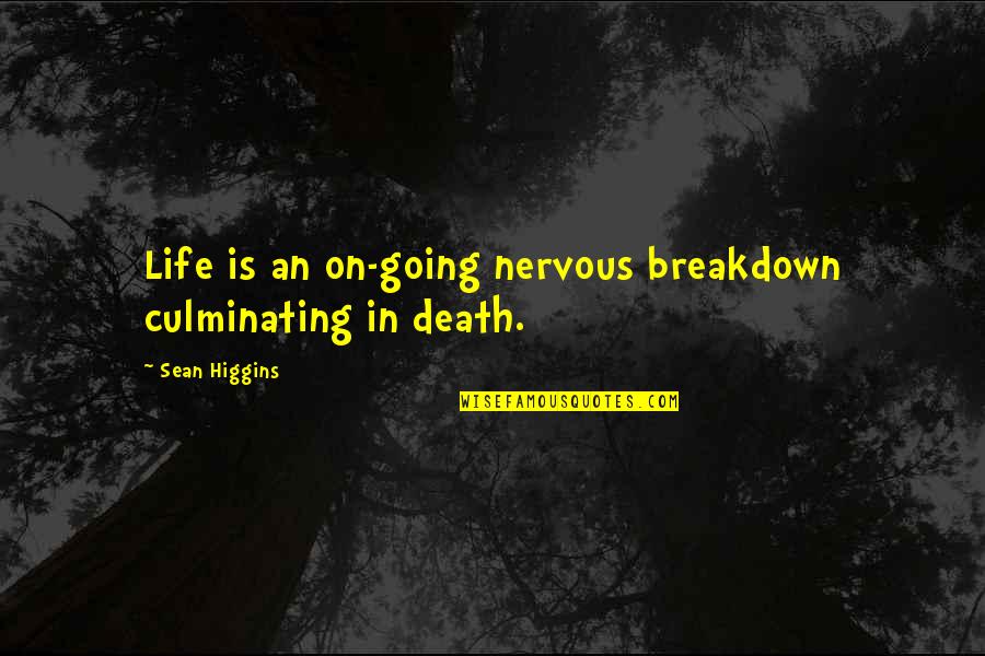 Pushpika De Silva Quotes By Sean Higgins: Life is an on-going nervous breakdown culminating in Pushpika De Silva Quotes By Sean Higgins: Life is an on-going nervous breakdown culminating in
