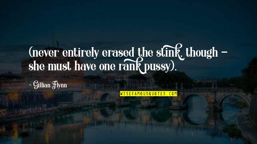 Pussy Quotes By Gillian Flynn: (never entirely erased the stink, though - she