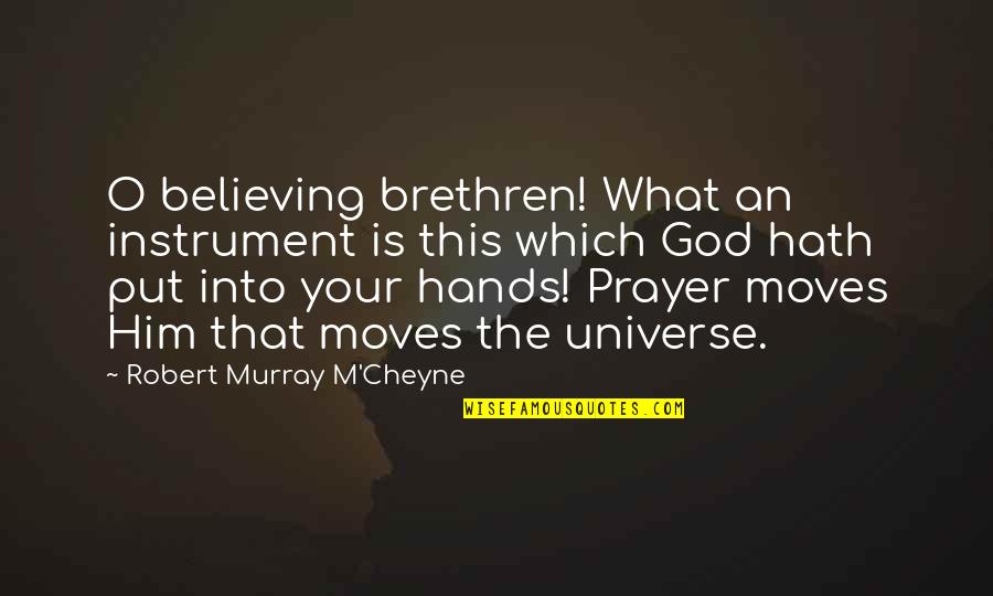 Put In God Hands Quotes By Robert Murray M'Cheyne: O believing brethren! What an instrument is this