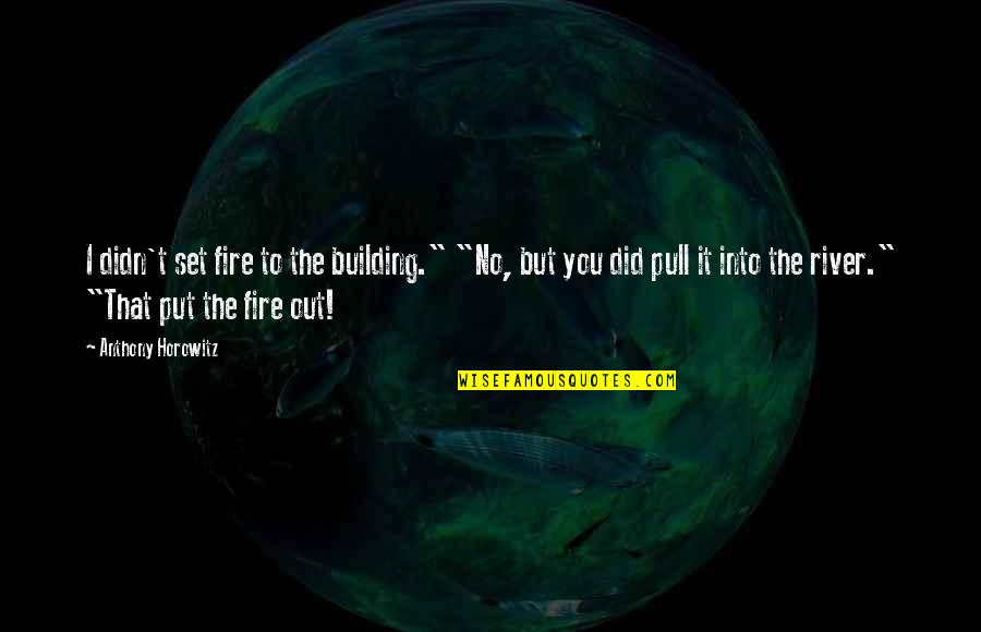 Put You Out Quotes By Anthony Horowitz: I didn't set fire to the building." "No, Put You Out Quotes By Anthony Horowitz: I didn't set fire to the building." "No,