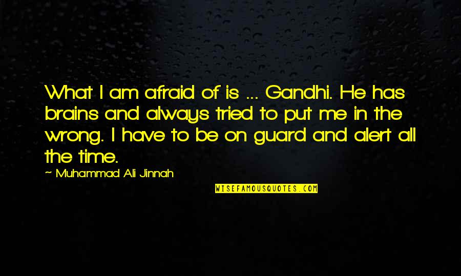 Put Your Guard Up Quotes By Muhammad Ali Jinnah: What I am afraid of is ... Gandhi.